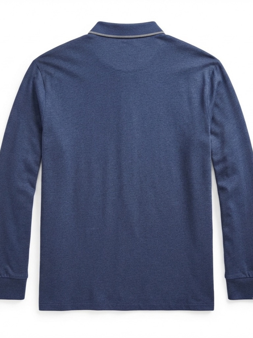Polo Ralph Lauren Heathered Navy Blue Tipped Long Sleeve Polo Shirt XXL - Picture 5 of 7